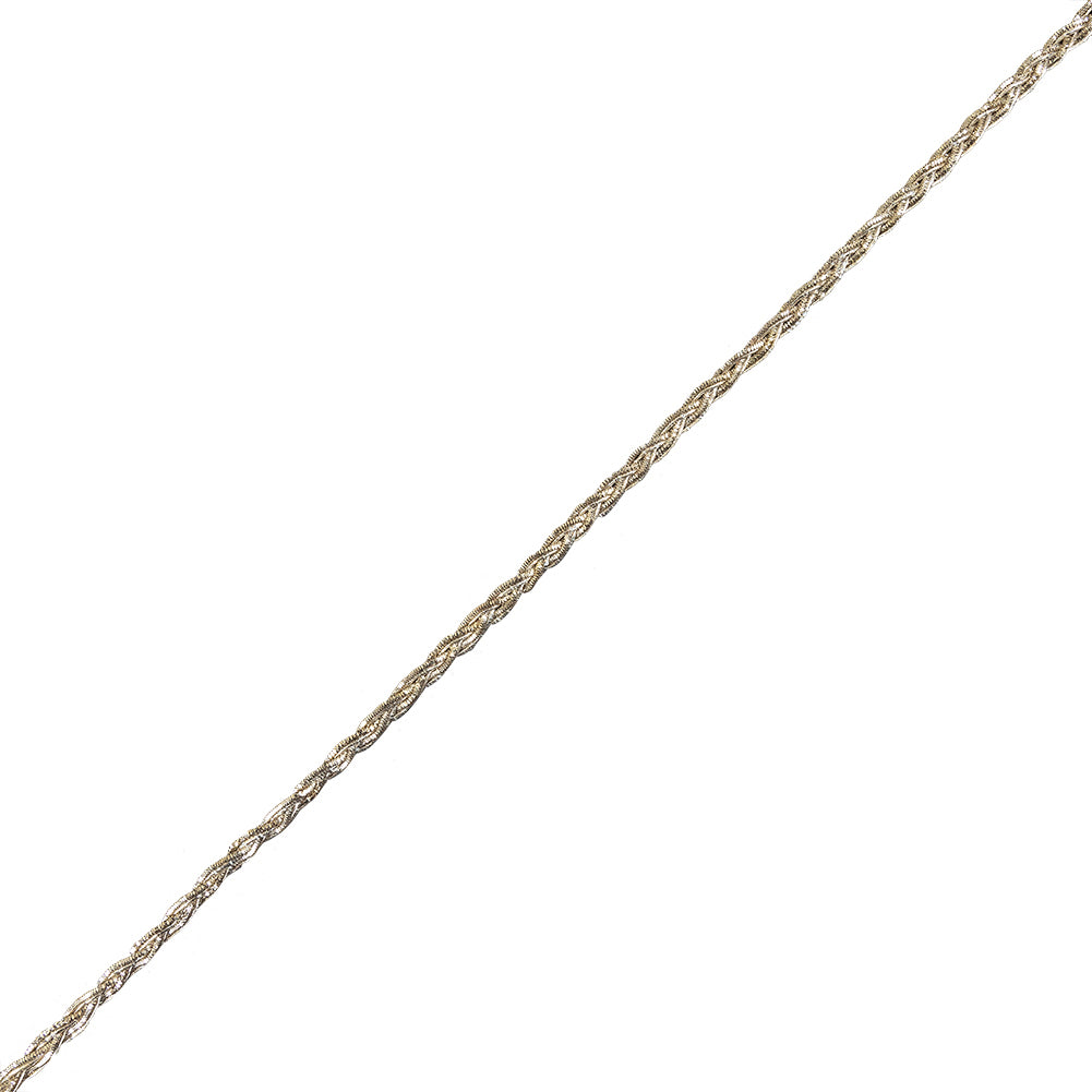 Vintage Metallic Silver Braided Trim - 0.25" Vintage Metallic Silver Braided Trim - 0.25"