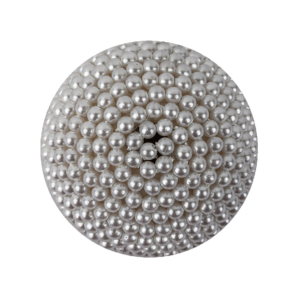 Vintage White Circle Beaded Dome Shaped Button - 44L/28mm Vintage White Circle Beaded Dome Shaped Button - 44L/28mm