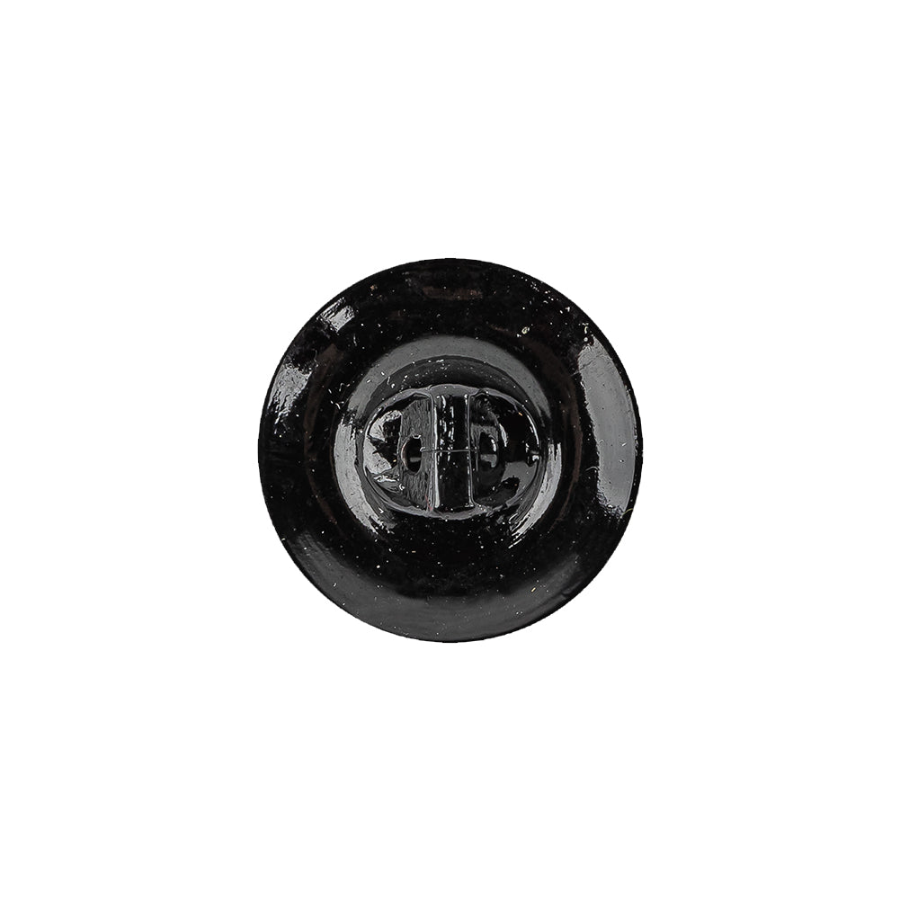 Vintage Shiny Black and Crystal Rhinestones Floral Glass Button - 28L/18mm Detail Vintage Shiny Black and Crystal Rhinestones Floral Glass Button - 28L/18mm Detail