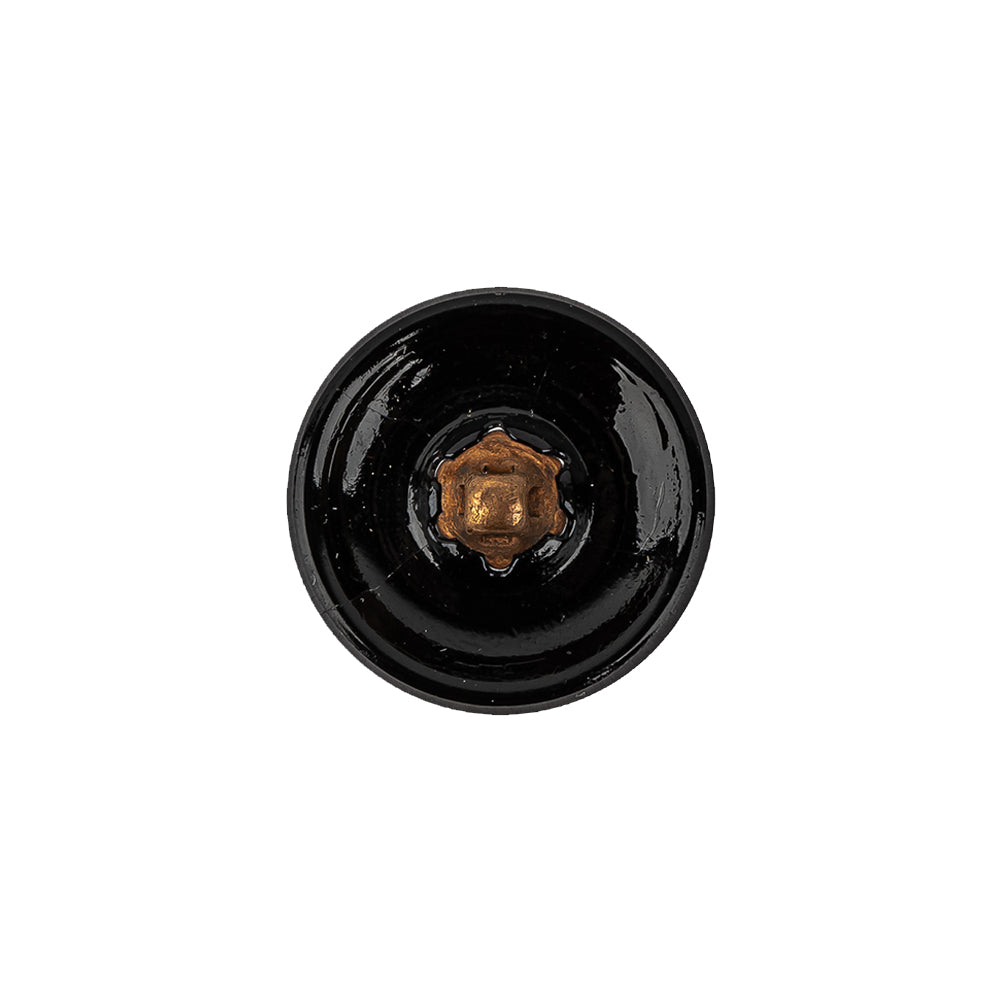 Vintage Jet Faceted Glass Button with Matte Black Center - 28L/18mm Detail Vintage Jet Faceted Glass Button with Matte Black Center - 28L/18mm Detail
