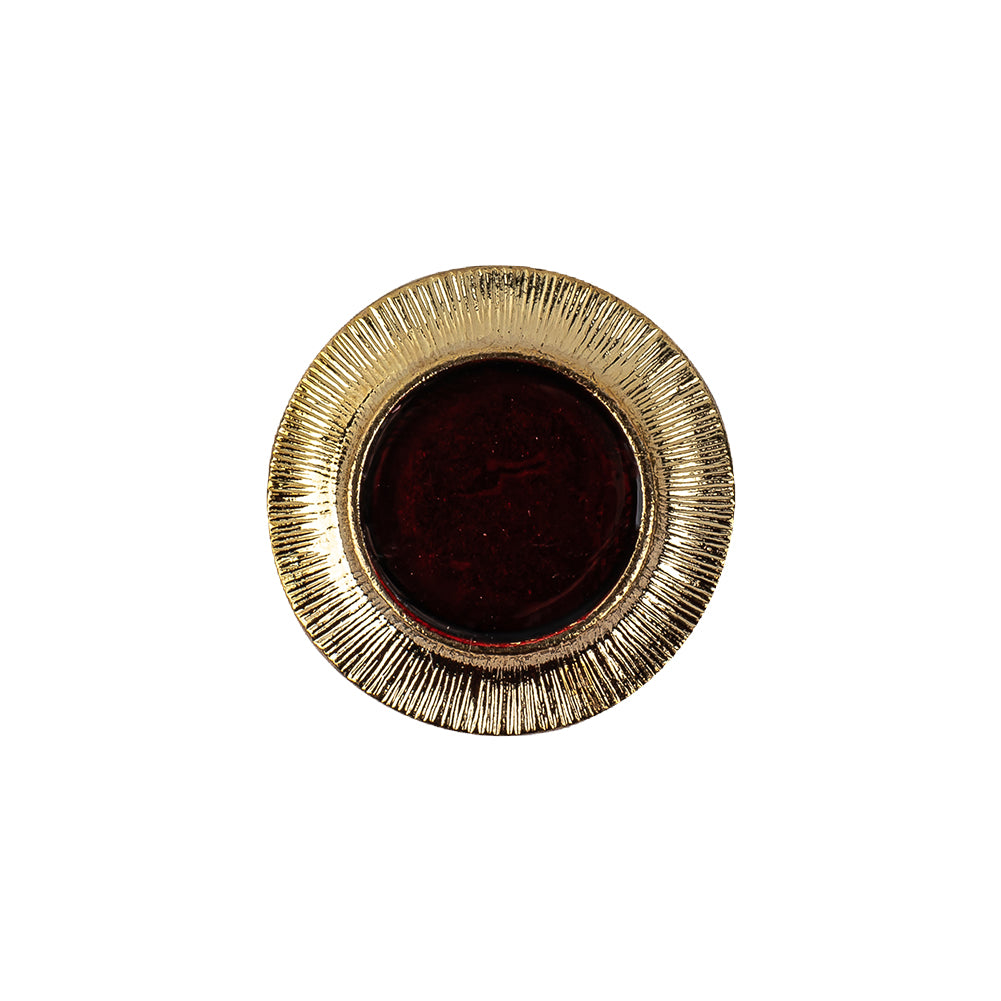 Vintage Ruby and Gilt Shank Back Metal Button - 32L/20mm Vintage Ruby and Gilt Shank Back Metal Button - 32L/20mm