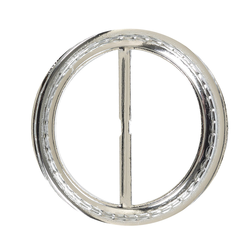 Vintage Silver Classical Swirls Round Slider with Faceted Silver Band - 3.25" x 3.25" Full Vintage Silver Classical Swirls Round Slider with Faceted Silver Band - 3.25" x 3.25" Full