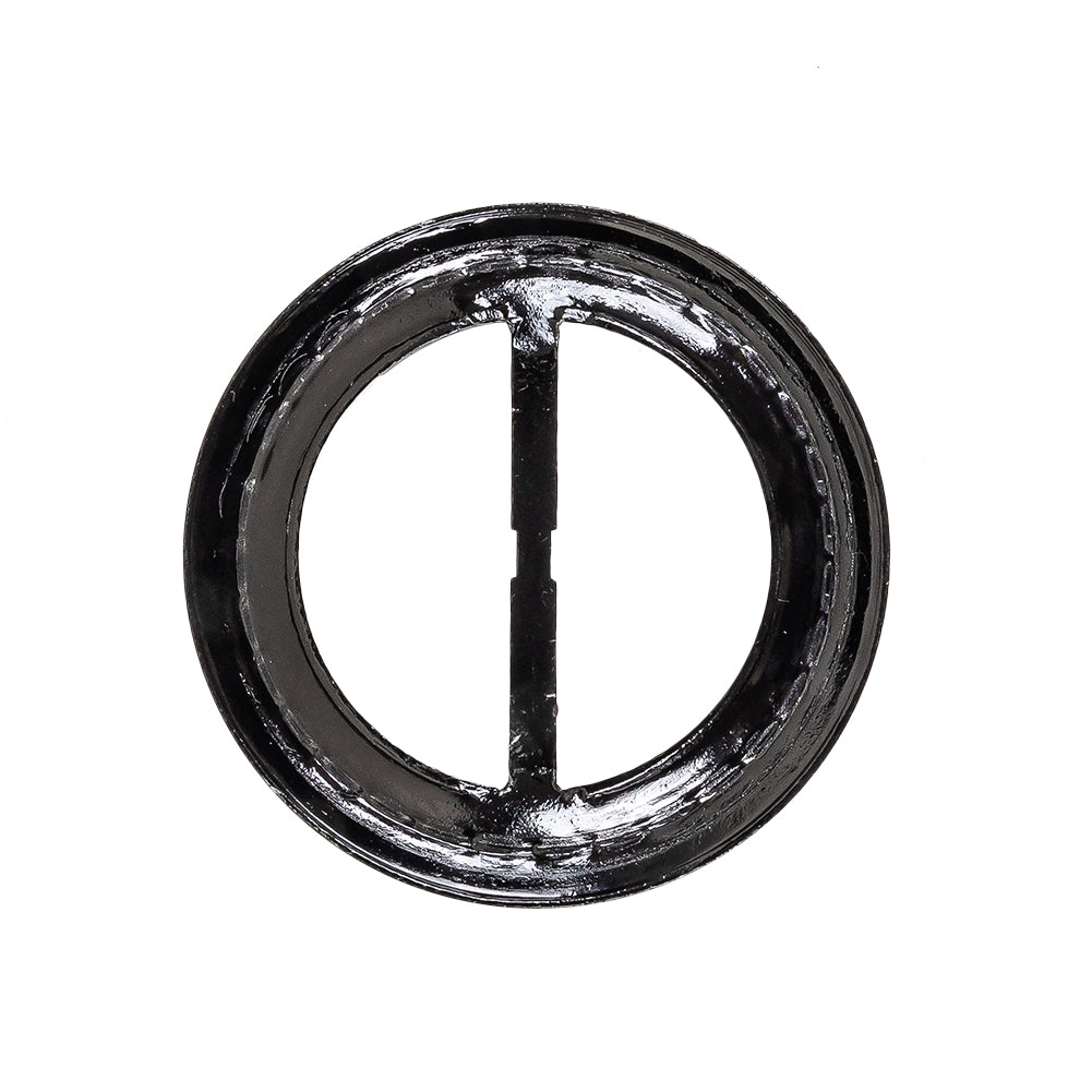 Vintage Black Classical Swirls Round Slider with Faceted Silver Band - 2.375" x 2.375" Full Vintage Black Classical Swirls Round Slider with Faceted Silver Band - 2.375" x 2.375" Full