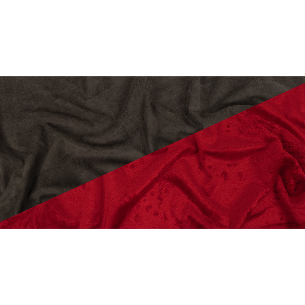 Bonded True Red Faux Fur and Chocolate Torte Faux Suede Full Bonded True Red Faux Fur and Chocolate Torte Faux Suede Full