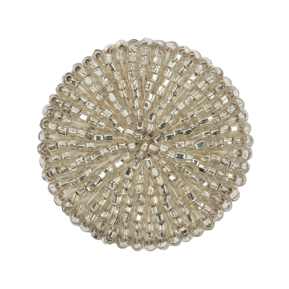 Vintage Silver Lined Beaded Shank Back Button - 50L/32mm Vintage Silver Lined Beaded Shank Back Button - 50L/32mm