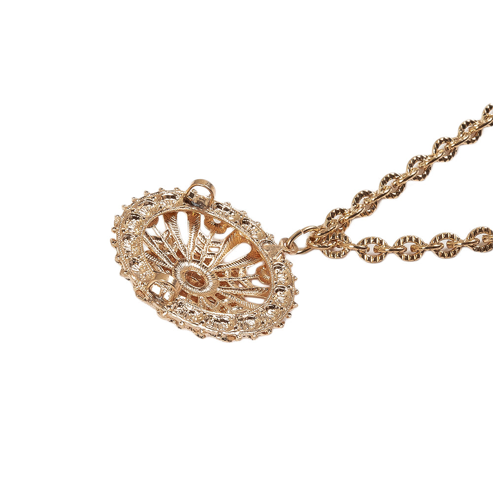 Vintage Gold Metal Dress Ornament with Two Joining Chains - 2.75" X 5.5" Detail Vintage Gold Metal Dress Ornament with Two Joining Chains - 2.75" X 5.5" Detail