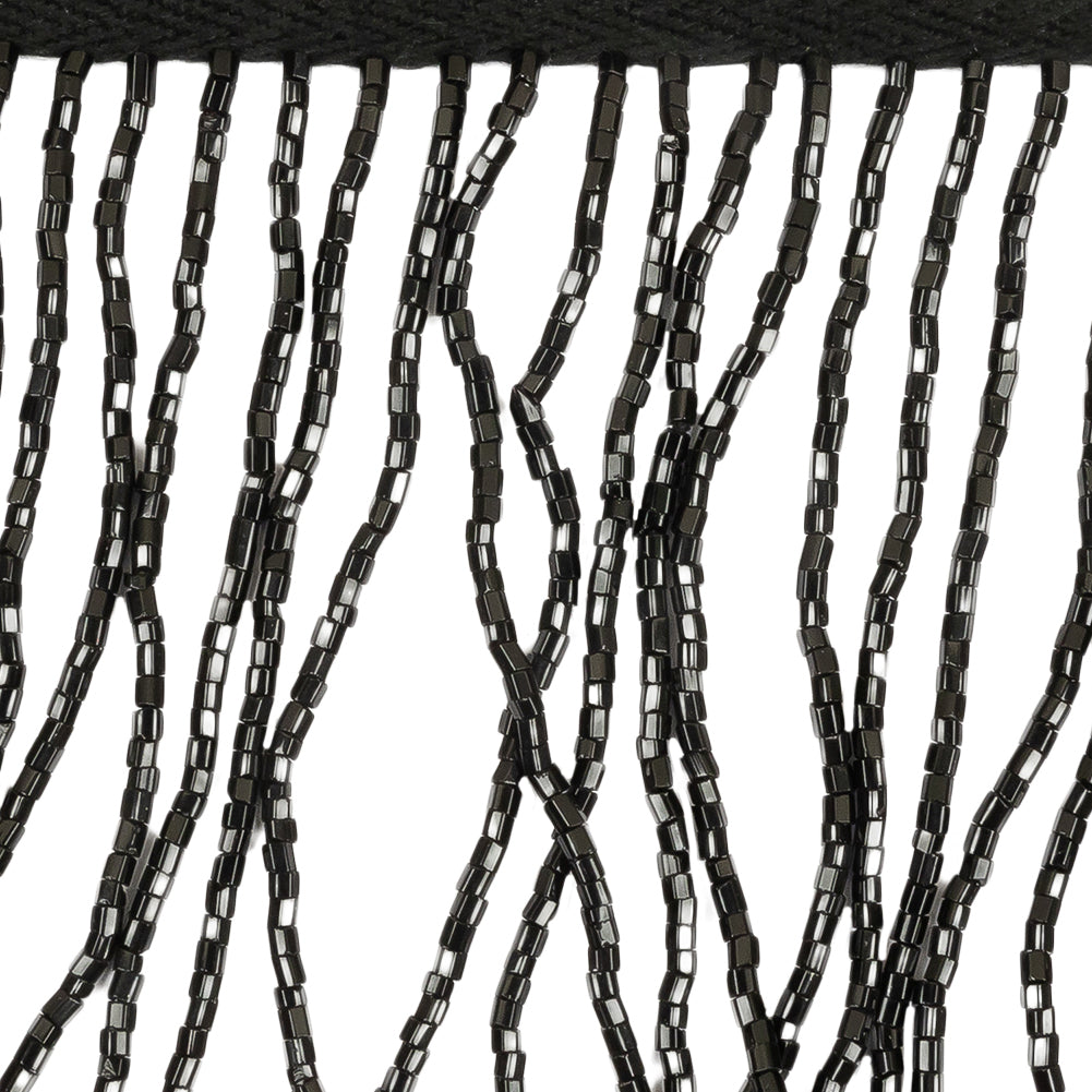 Vintage Black Chop Beaded Fringe - 3" Detail Vintage Black Chop Beaded Fringe - 3" Detail