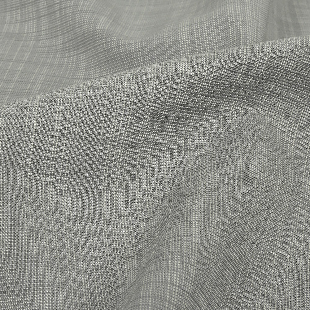 Italian Striated Gray Blended Viscose Woven Detail Italian Striated Gray Blended Viscose Woven Detail