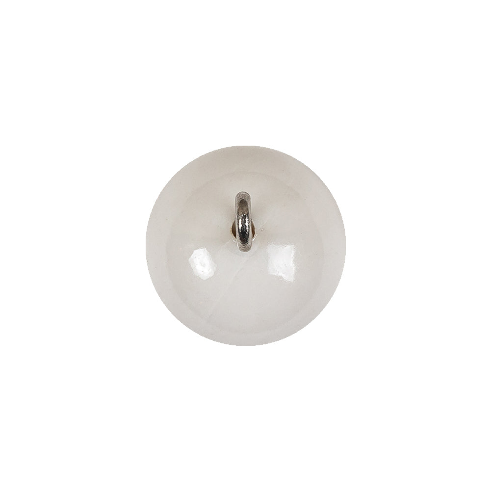 Vintage White Glass Shank Back Ball Button - 25L/16mm Detail Vintage White Glass Shank Back Ball Button - 25L/16mm Detail