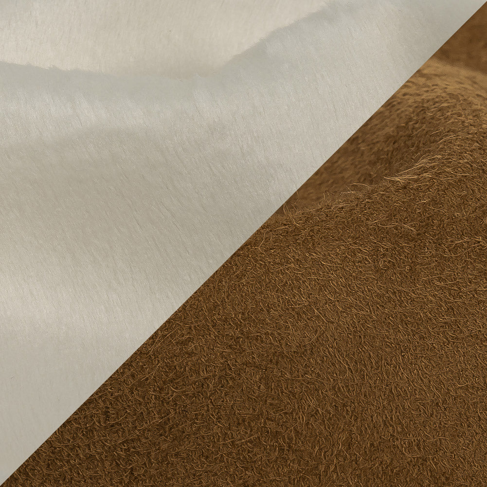 Bonded Gardenia Faux Fur and Dark Khaki Faux Suede Detail Bonded Gardenia Faux Fur and Dark Khaki Faux Suede Detail