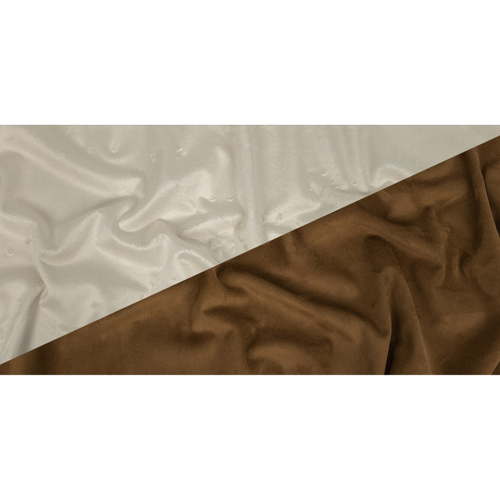 Bonded Gardenia Faux Fur and Dark Khaki Faux Suede Full Bonded Gardenia Faux Fur and Dark Khaki Faux Suede Full
