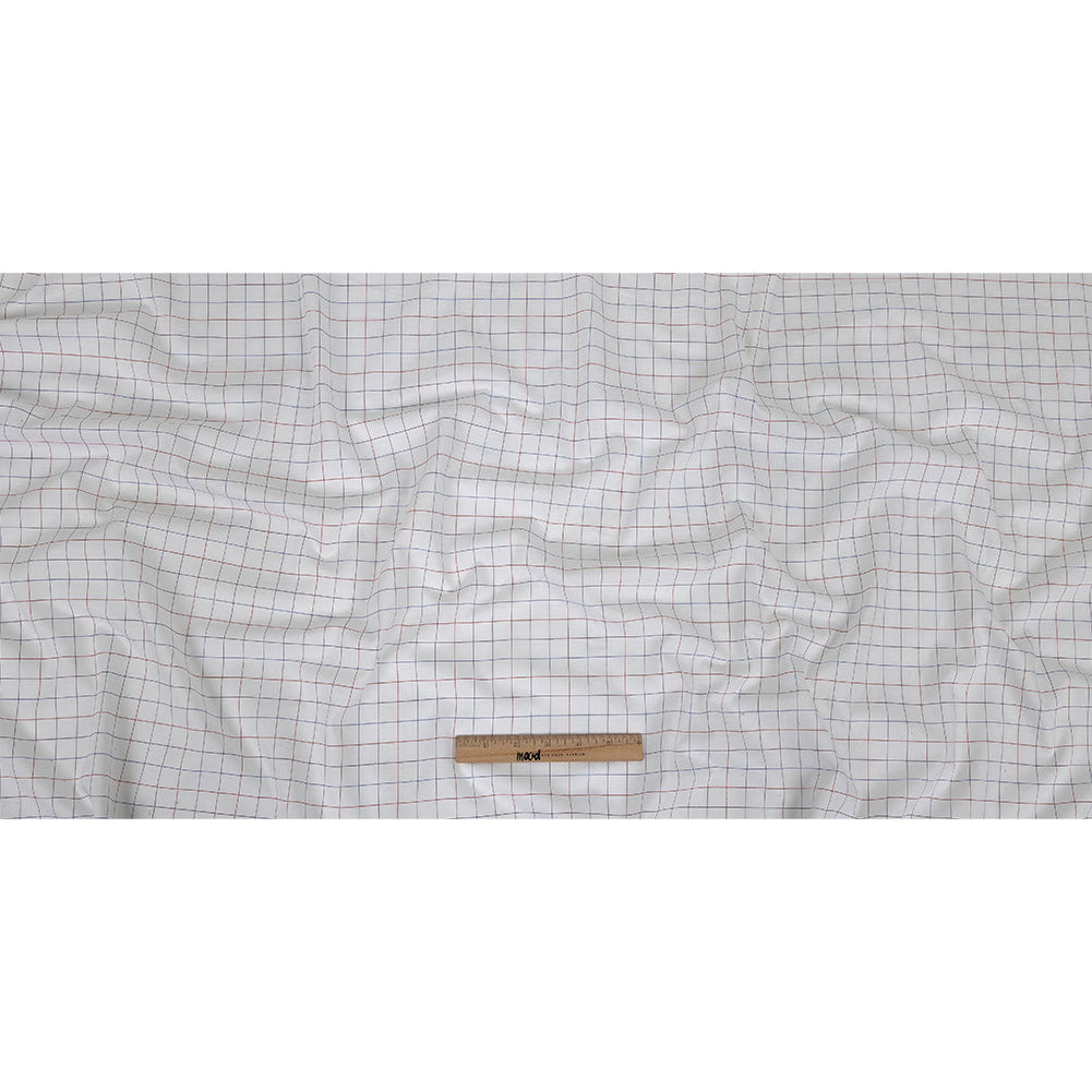 White, Adrenaline Rush and Nebulas Blue Gridded Checks Cotton Shirting Full White, Adrenaline Rush and Nebulas Blue Gridded Checks Cotton Shirting Full