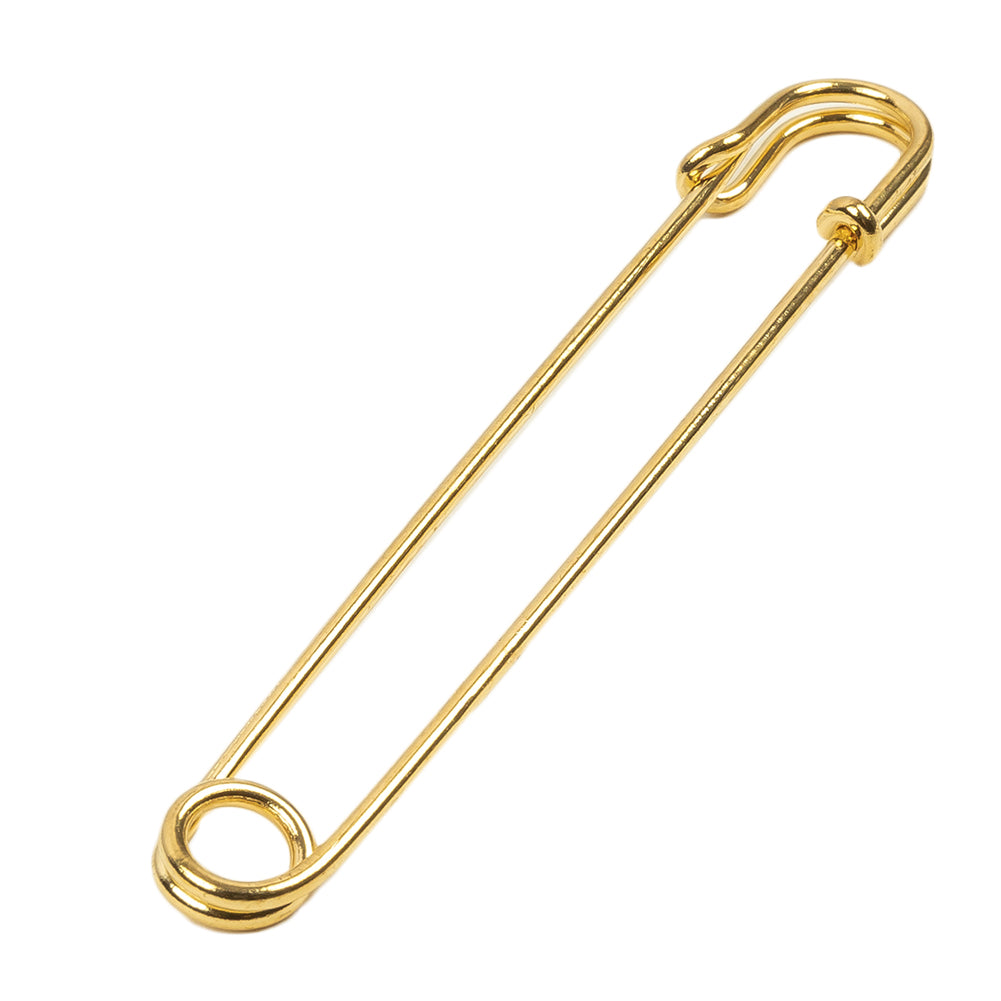 Vintage Czech Gold Large Decorative Safety Pin - 3.25" Vintage Czech Gold Large Decorative Safety Pin - 3.25"