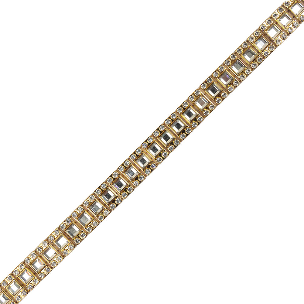 Vintage Crystal and Gold Rhinestone Trimming - 0.5625" Vintage Crystal and Gold Rhinestone Trimming - 0.5625"