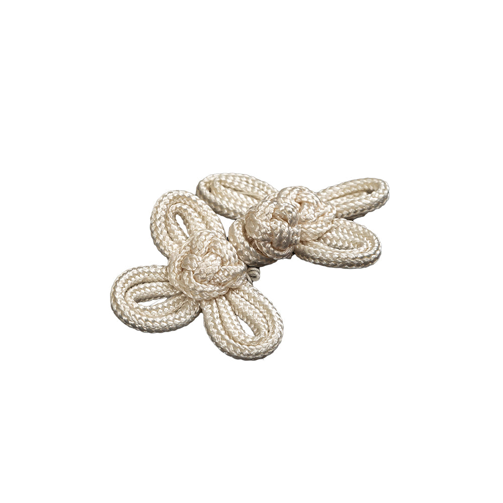 Vintage Ivory Double Looped Classic Frog Closure - 2.25" x 1.375" Folded Vintage Ivory Double Looped Classic Frog Closure - 2.25" x 1.375" Folded