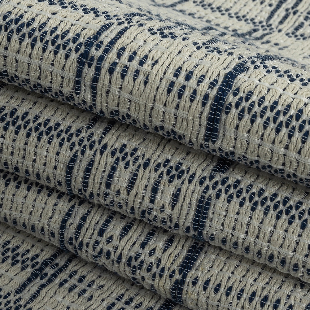 Sargasso Sea and Sugar Swizzle Jacquard Cotton Tweed Folded Sargasso Sea and Sugar Swizzle Jacquard Cotton Tweed Folded