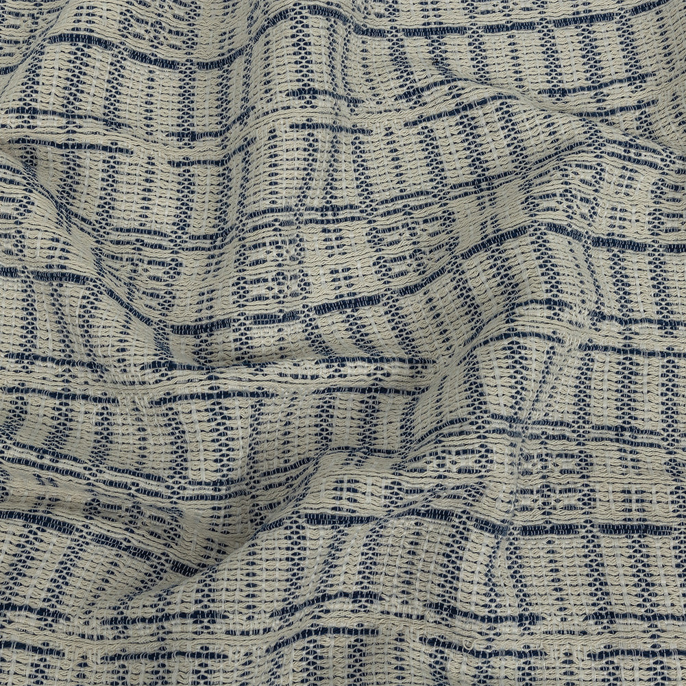Sargasso Sea and Sugar Swizzle Jacquard Cotton Tweed Sargasso Sea and Sugar Swizzle Jacquard Cotton Tweed