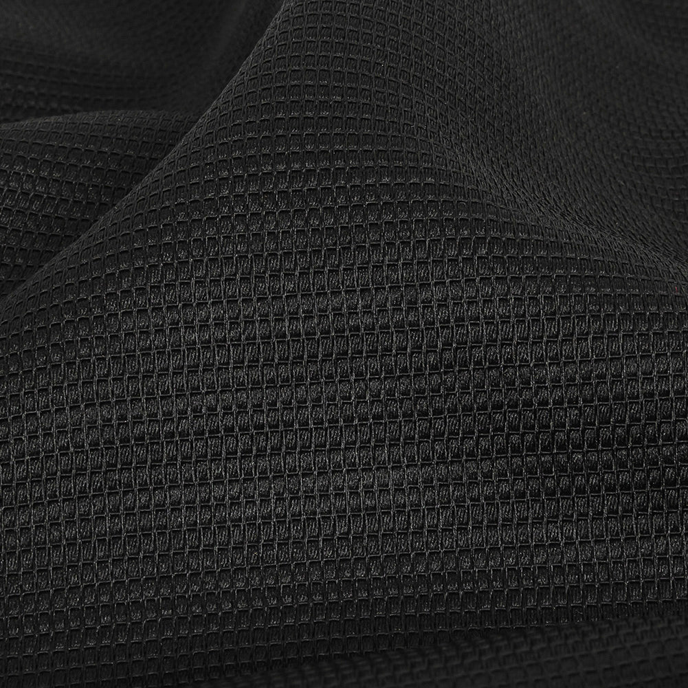Black on Black Gridded Polyester Tweed Detail Black on Black Gridded Polyester Tweed Detail