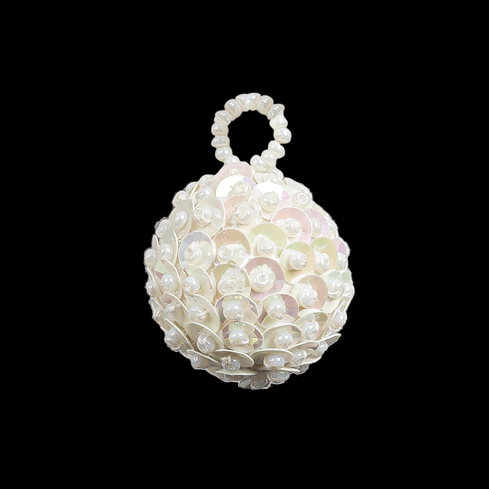 Vintage AB Sequins and Opal Seed Beaded Tassel Applique - 1" Vintage AB Sequins and Opal Seed Beaded Tassel Applique - 1"