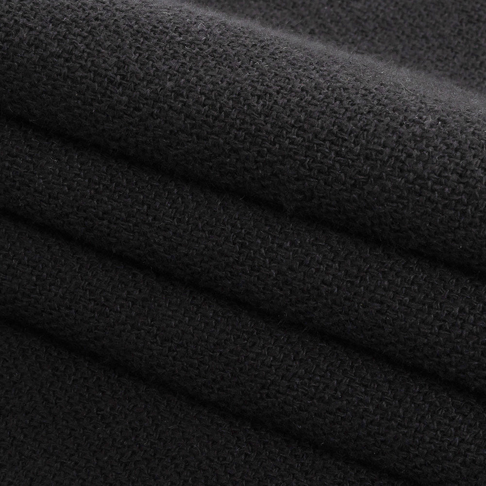 Black Basketwoven Chunky Cotton Coating Folded Black Basketwoven Chunky Cotton Coating Folded