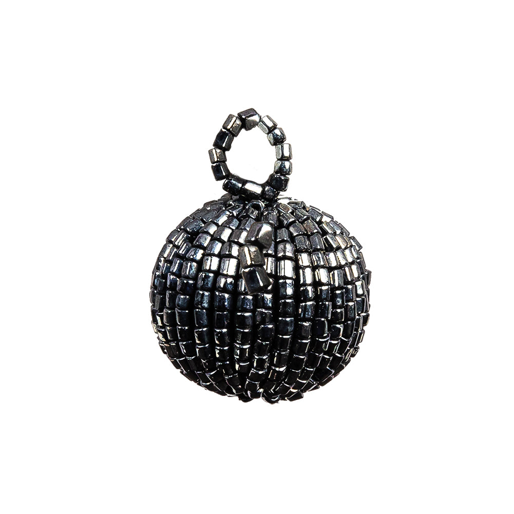 Vintage Gunmetal Chop Beaded Tassel Applique - 0.875" Vintage Gunmetal Chop Beaded Tassel Applique - 0.875"