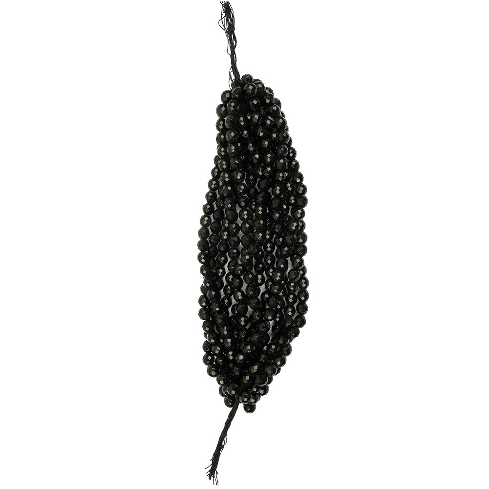 Vintage Jet Faceted Beaded Strands Bundle - 12mm Vintage Jet Faceted Beaded Strands Bundle - 12mm