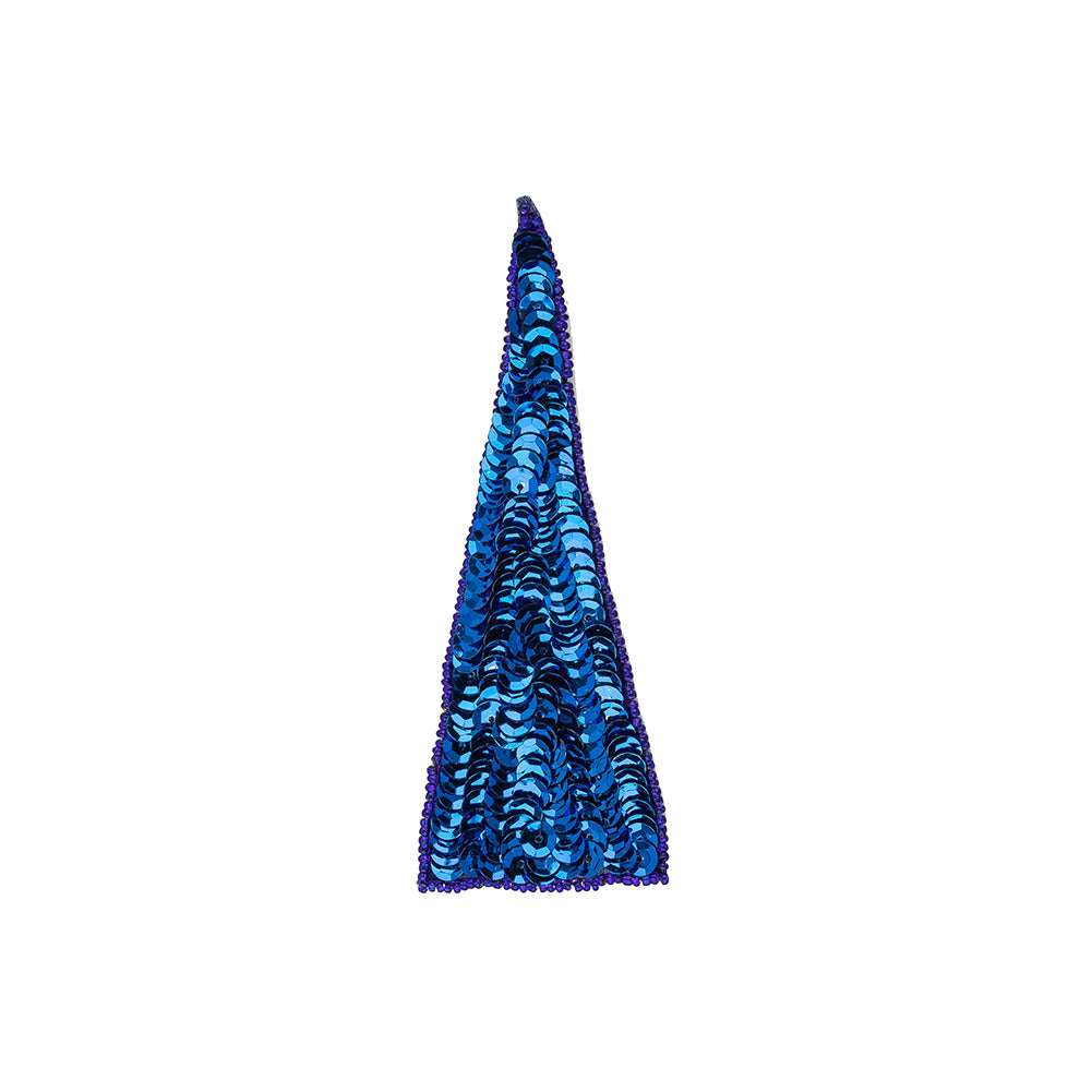 Vintage Magnetic Blue Sequins and Beads Triangle Applique - 4.875" x 1.875" Vintage Magnetic Blue Sequins and Beads Triangle Applique - 4.875" x 1.875"