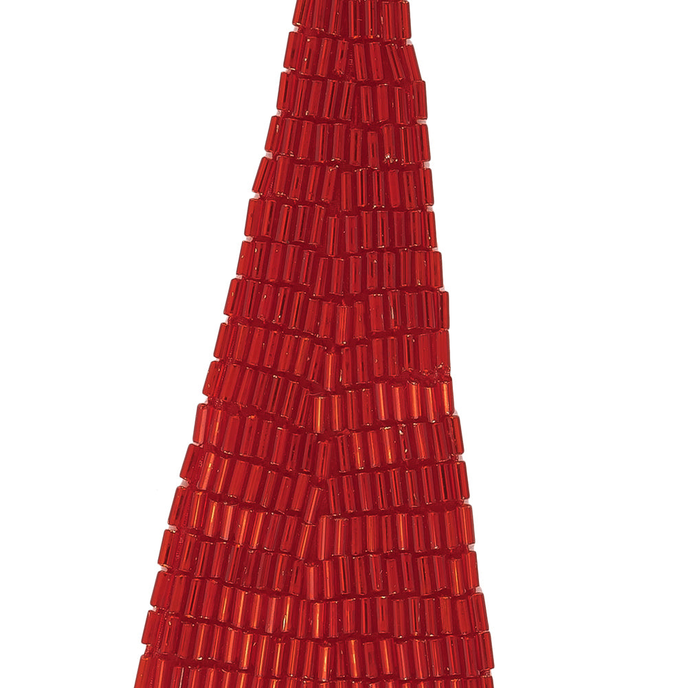 Vintage Space Cherry Bugle Beaded Triangle Applique - 5" x 1.875" Detail Vintage Space Cherry Bugle Beaded Triangle Applique - 5" x 1.875" Detail