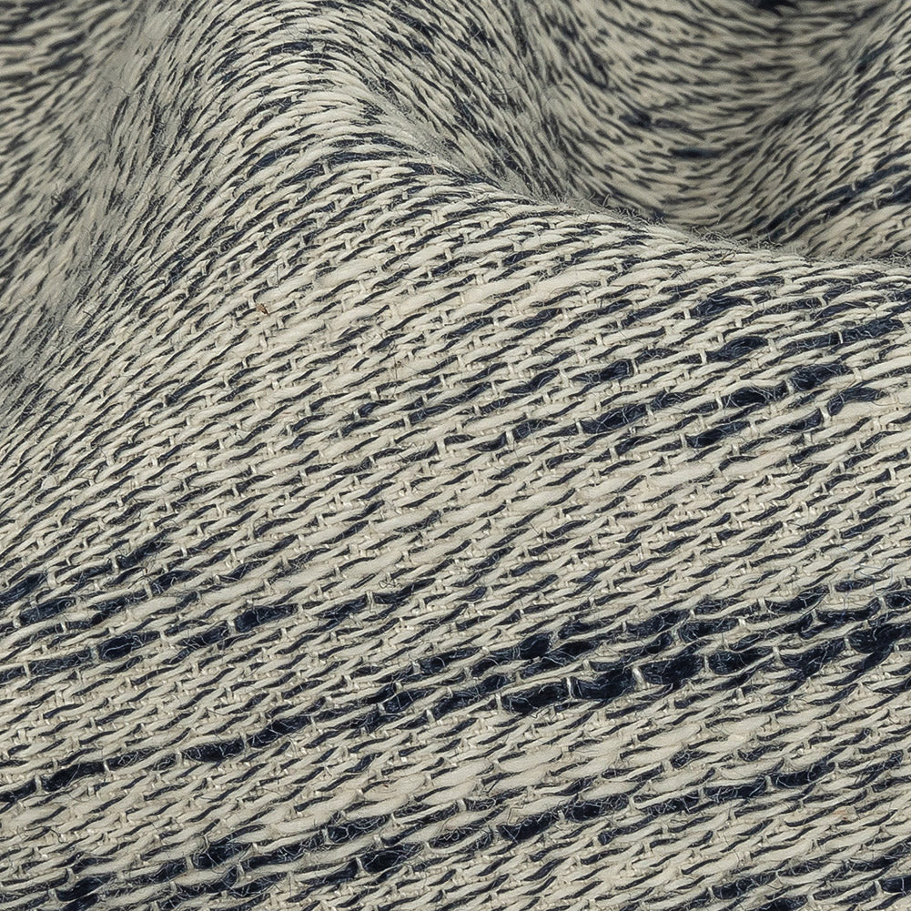 Twilight Blue and Lily White Striated Loopy Cotton Woven Detail Twilight Blue and Lily White Striated Loopy Cotton Woven Detail