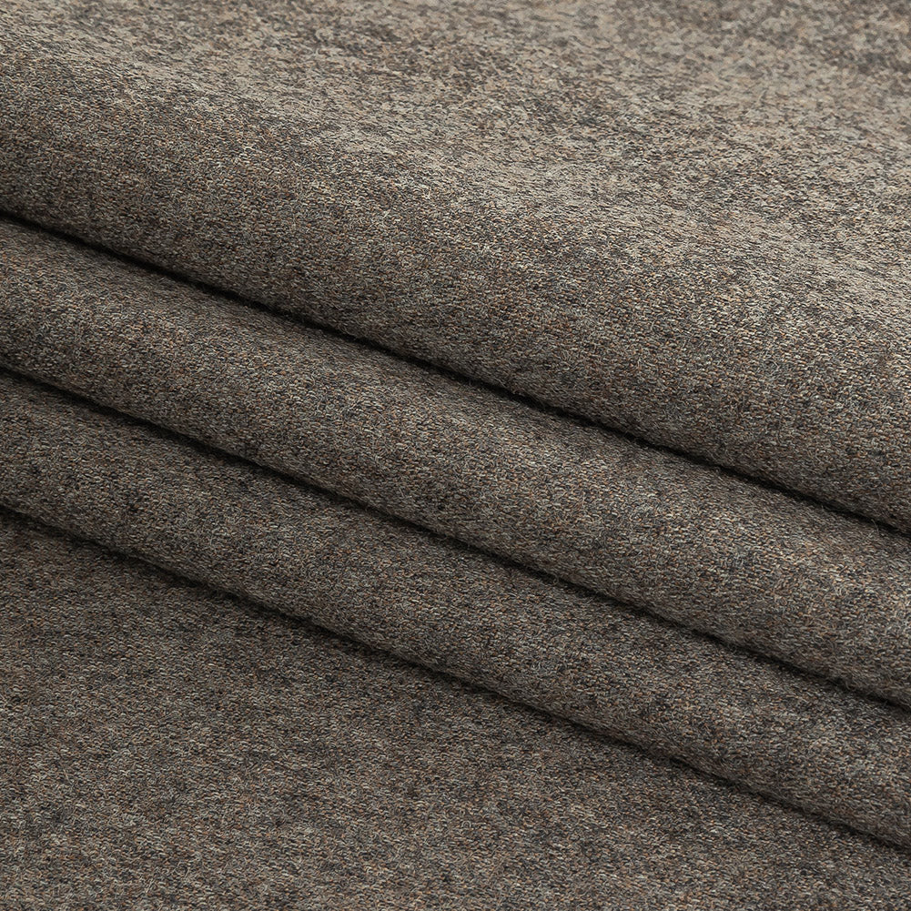 Italian Heathered Greige Super 110 Flannel Wool Suiting Folded Italian Heathered Greige Super 110 Flannel Wool Suiting Folded