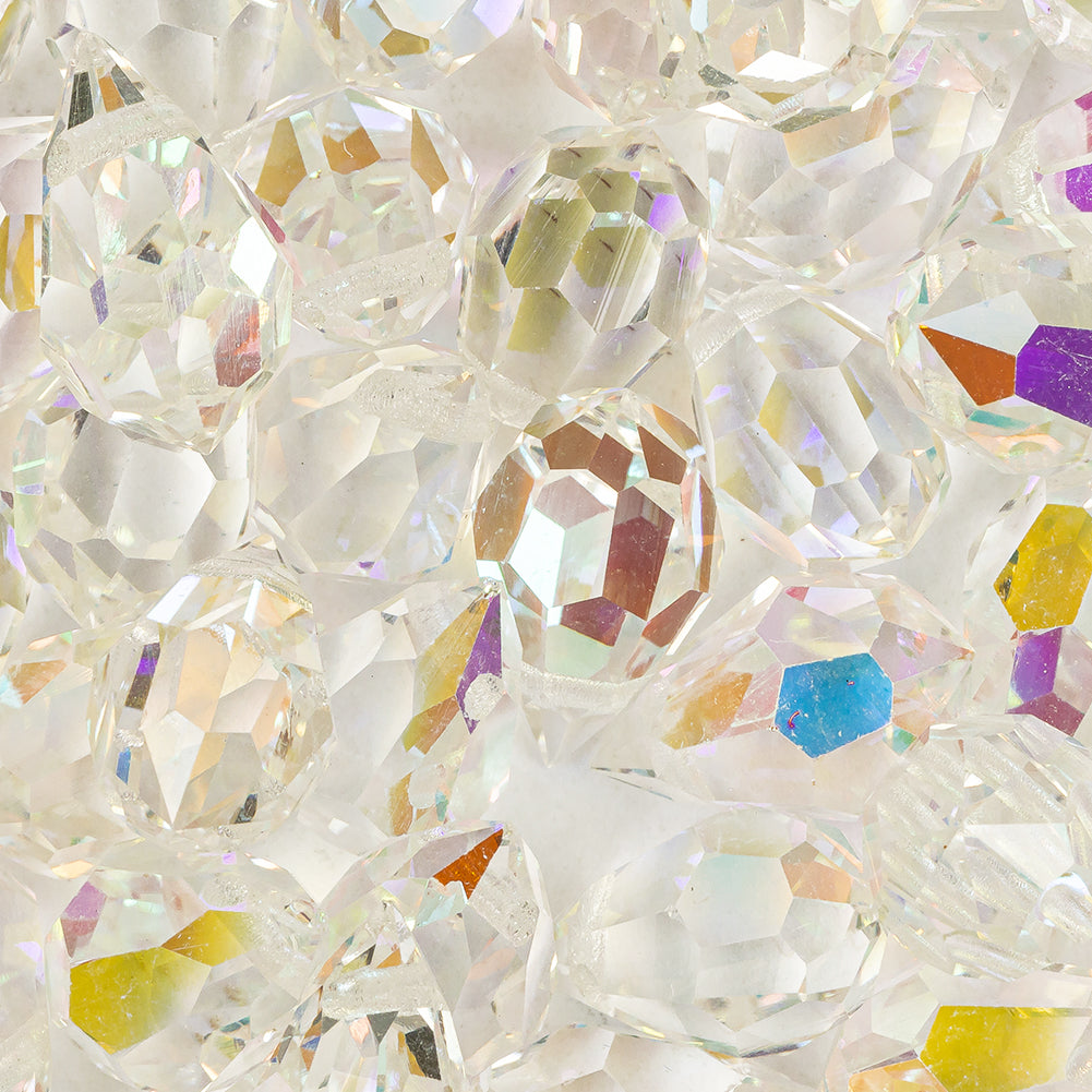 Vintage Imitation Crystal AB Teardrop Ornament - 10mm x 6mm Detail Vintage Imitation Crystal AB Teardrop Ornament - 10mm x 6mm Detail