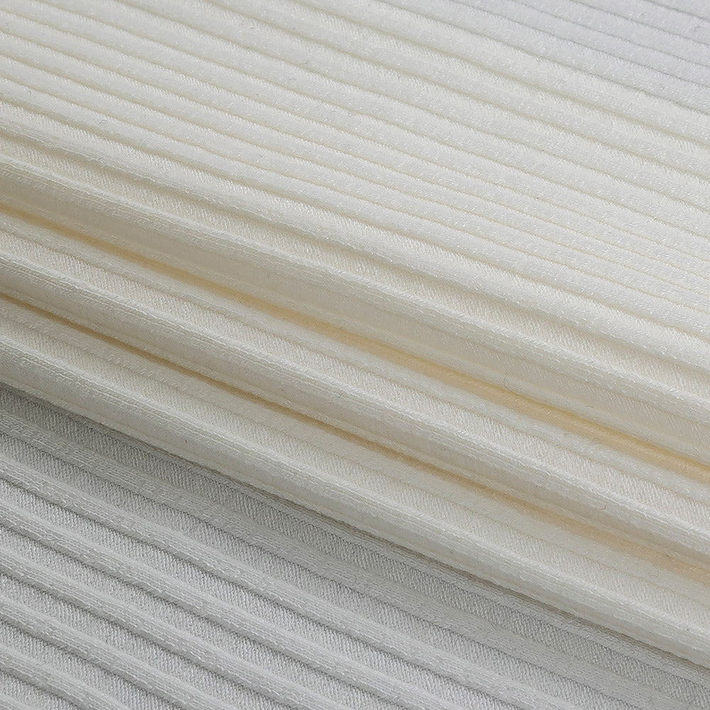 Ivory 5 x 4 Stretch Viscose Rib Knit Detail Ivory 5 x 4 Stretch Viscose Rib Knit Detail