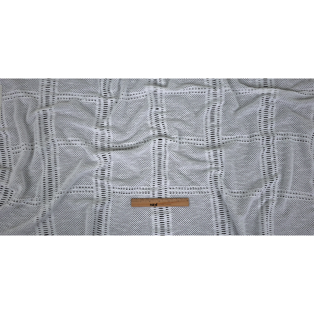 Italian Optic White Squares Stretch Crochet Lace Full Italian Optic White Squares Stretch Crochet Lace Full