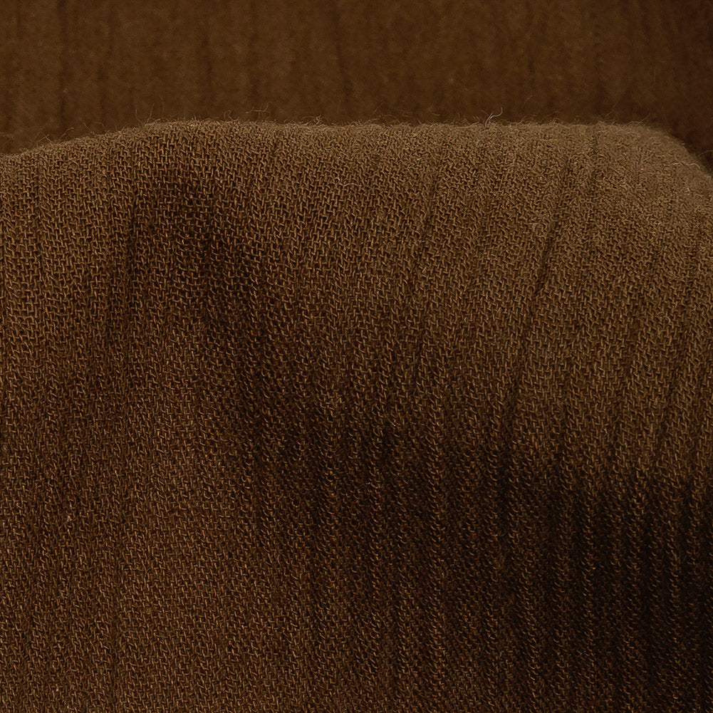 New Tobacco Crinkled Cotton Voile Detail New Tobacco Crinkled Cotton Voile Detail