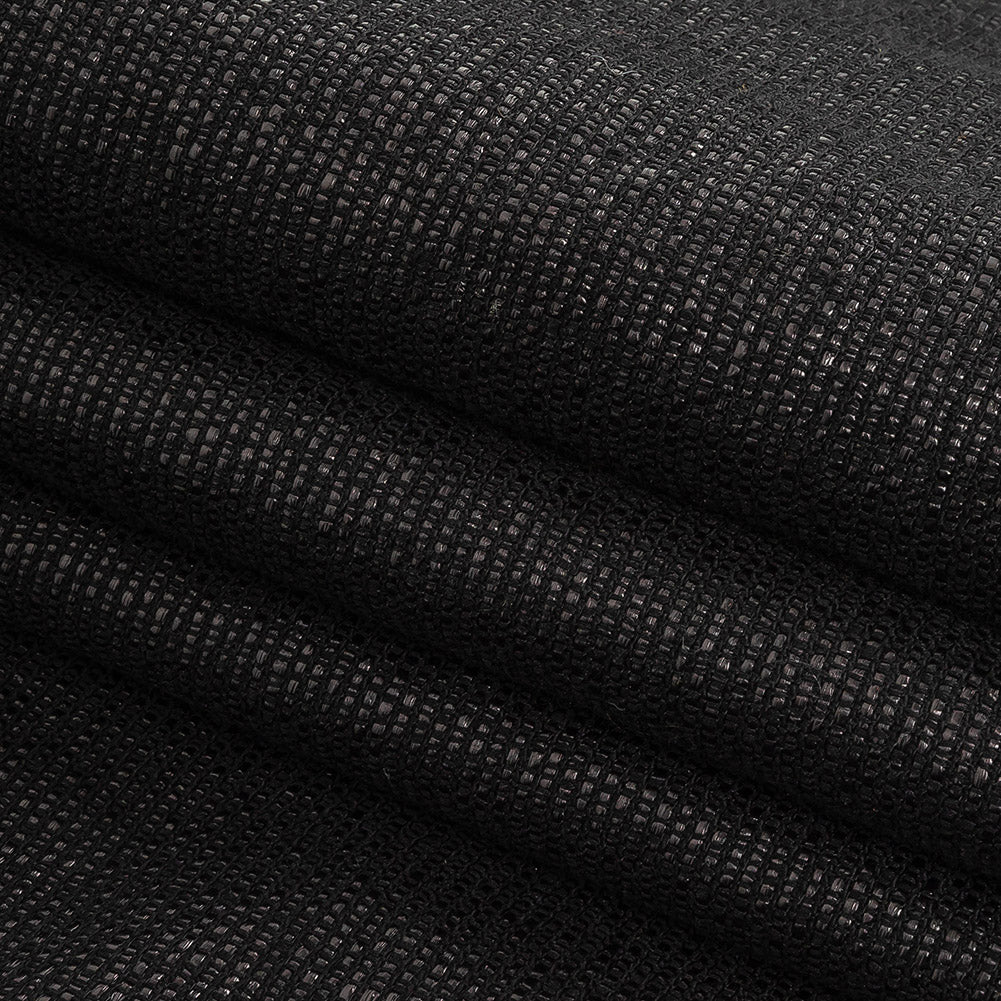 Italian Black on Black Striped Blended Cotton Woven Folded Italian Black on Black Striped Blended Cotton Woven Folded