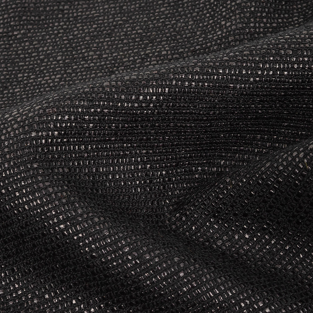 Italian Black on Black Striped Blended Cotton Woven Detail Italian Black on Black Striped Blended Cotton Woven Detail
