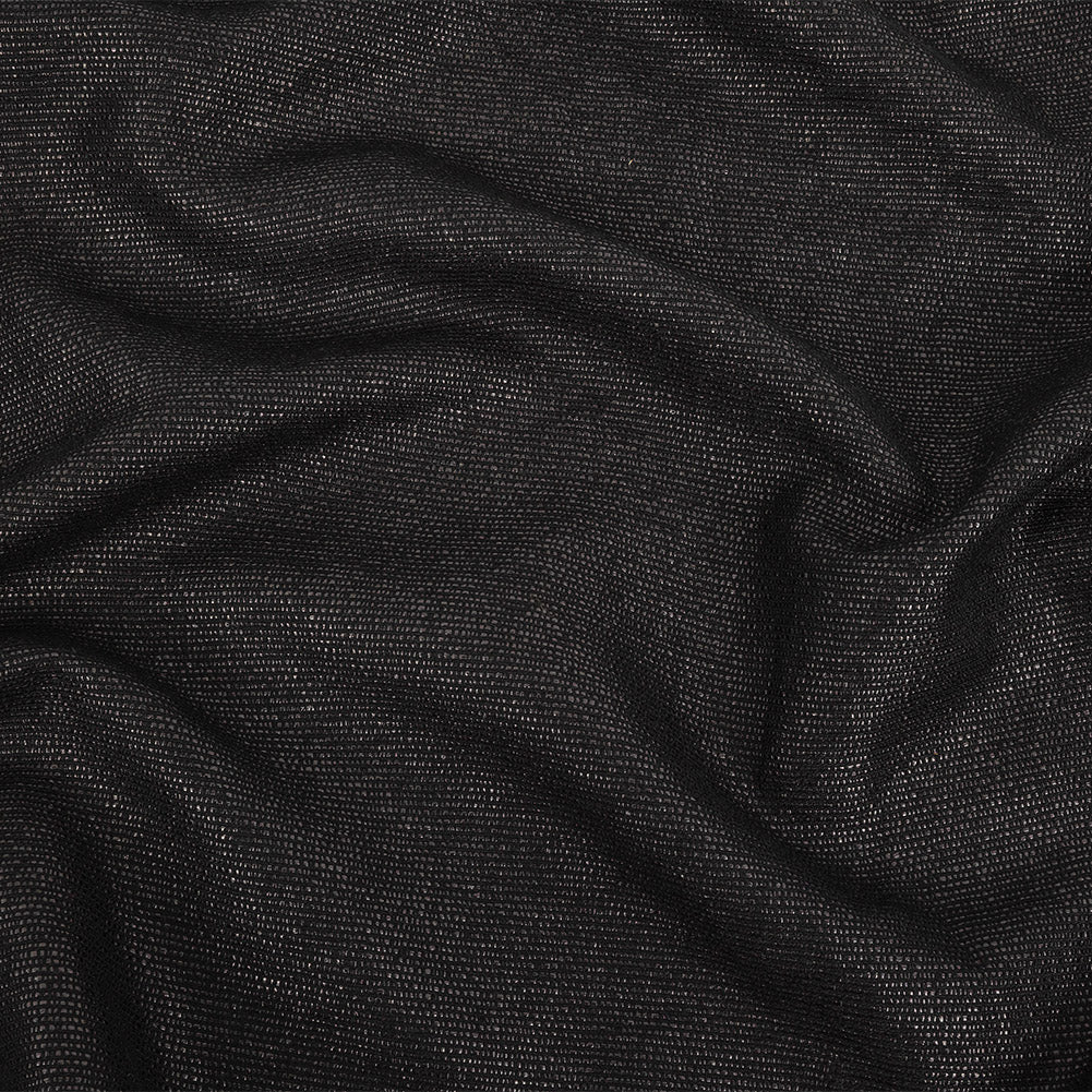 Italian Black on Black Striped Blended Cotton Woven Italian Black on Black Striped Blended Cotton Woven