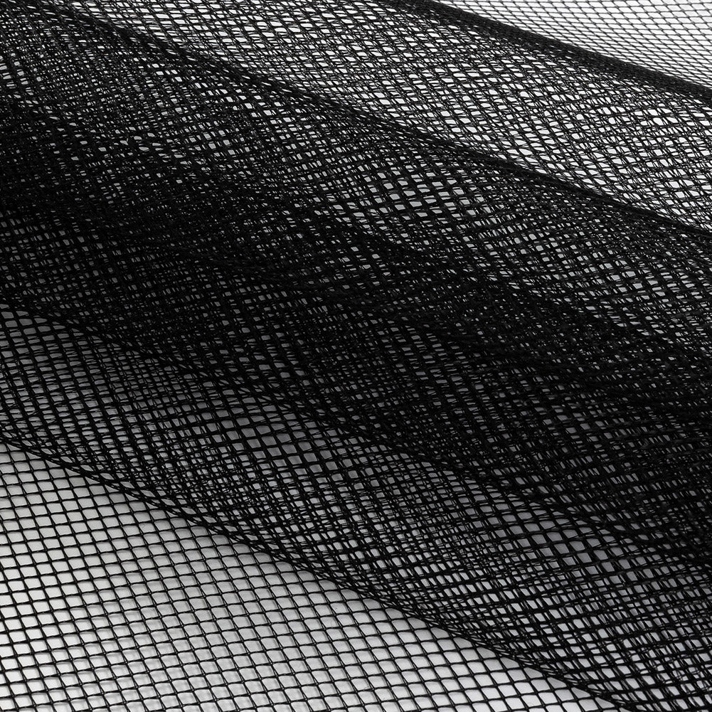 Nylon Cancan Tulle - Black Folded Nylon Cancan Tulle - Black Folded