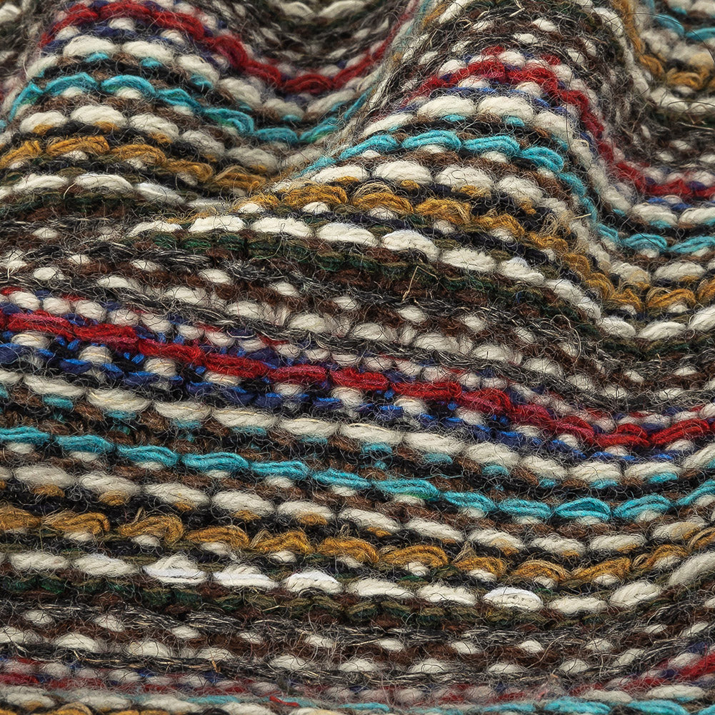 Mustard, Army Green, Blue and Ruby Wine Striped Wool Sweater Knit Detail Mustard, Army Green, Blue and Ruby Wine Striped Wool Sweater Knit Detail