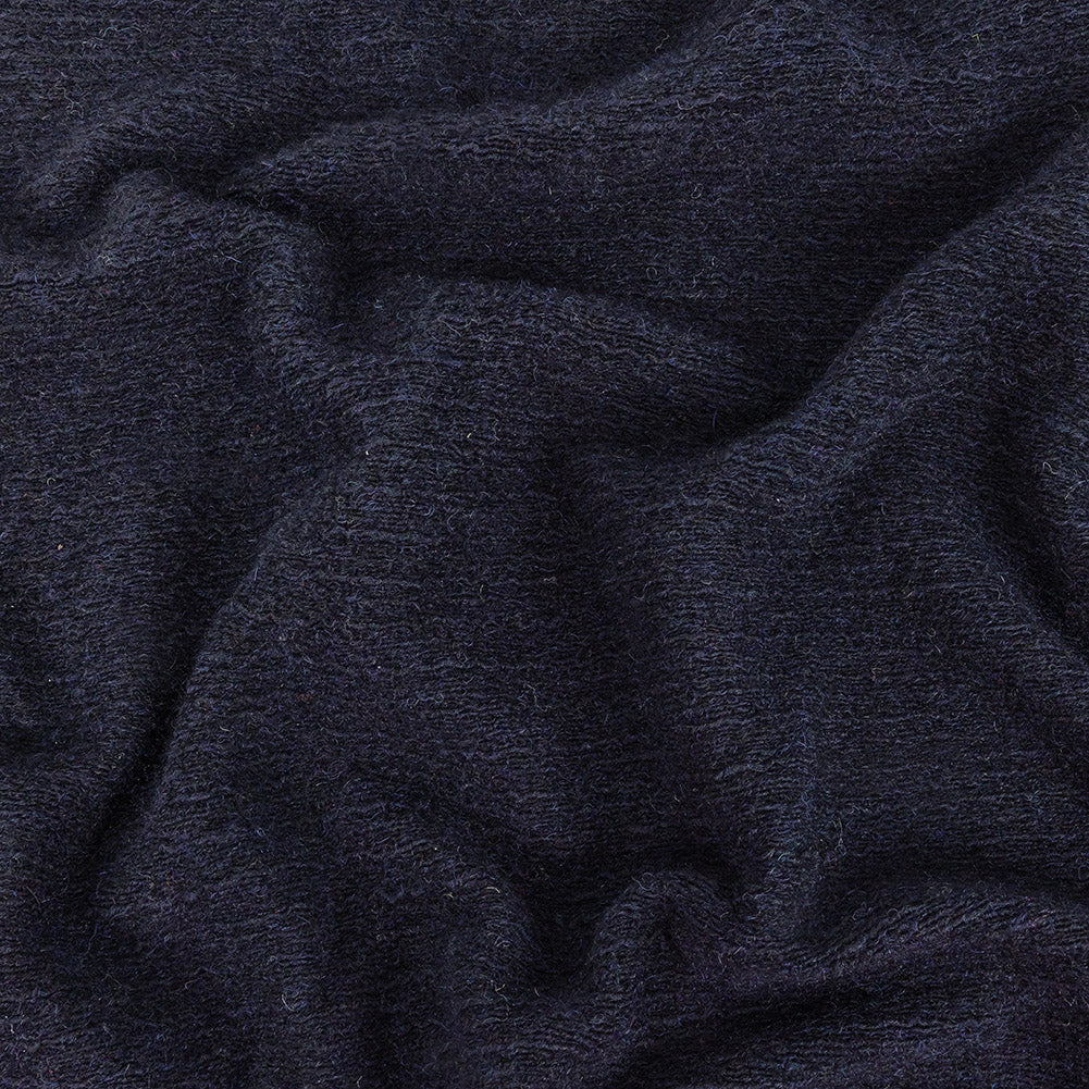 Navy Tactile Fuzzy Wool Knit