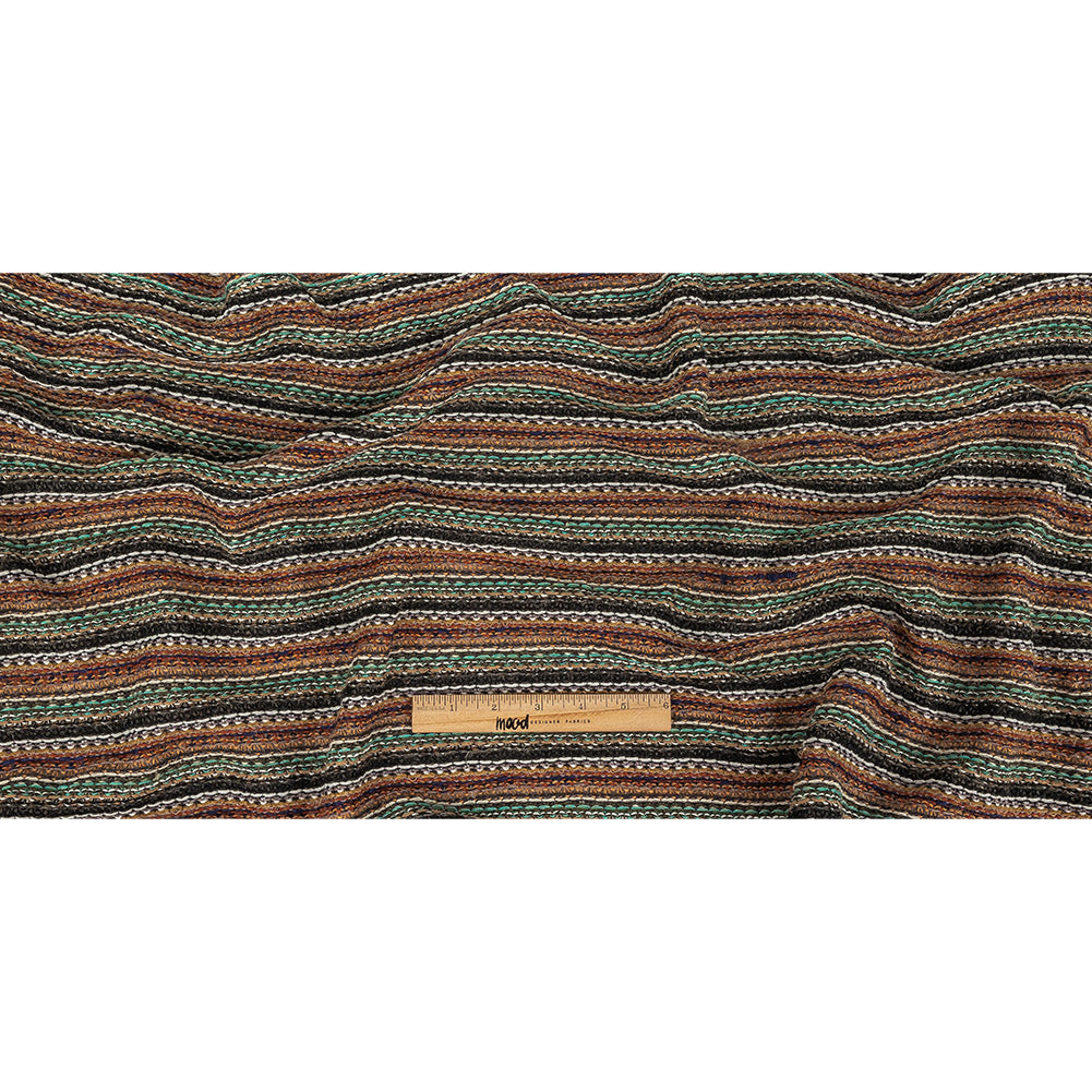 Italian Pumpkin, Olive and Turquoise Chunky Wool Sweater Knit Full Italian Pumpkin, Olive and Turquoise Chunky Wool Sweater Knit Full