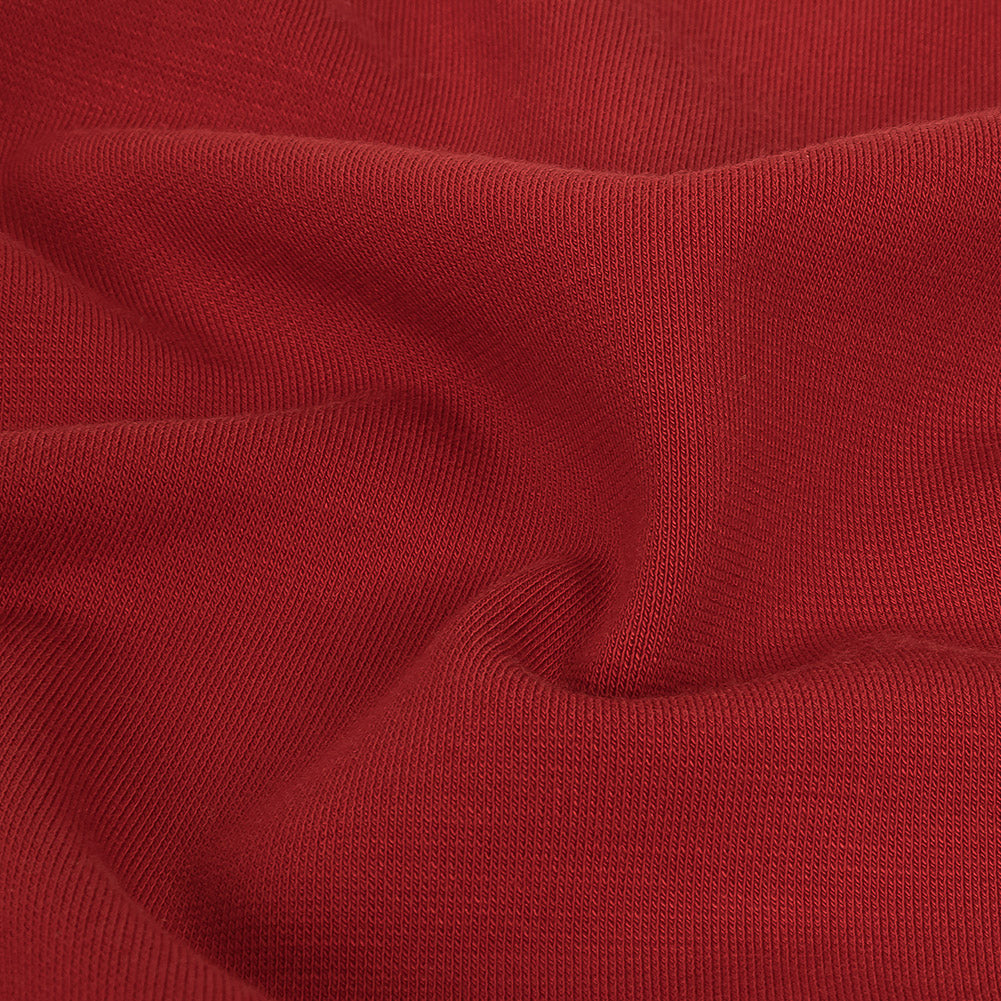 Italian Paprika Red Stretch Viscose Ponte de Roma Detail Italian Paprika Red Stretch Viscose Ponte de Roma Detail