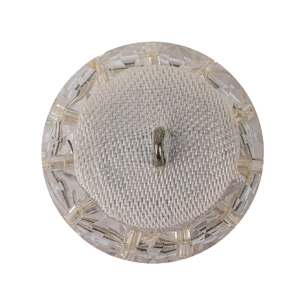 Vintage Transparent Shank Back Faceted Beaded Button - 44L/28mm Detail Vintage Transparent Shank Back Faceted Beaded Button - 44L/28mm Detail