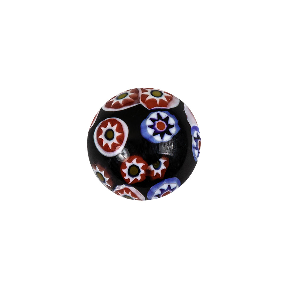 Vintage Black, Red and Blue Mosaic Domed Shank Back Glass Button - 24L/15mm Vintage Black, Red and Blue Mosaic Domed Shank Back Glass Button - 24L/15mm