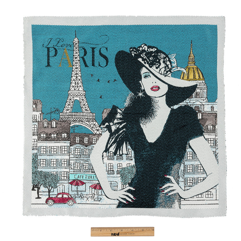 French Blue I Love Paris Oversized Square Patch - 18.875" Full French Blue I Love Paris Oversized Square Patch - 18.875" Full
