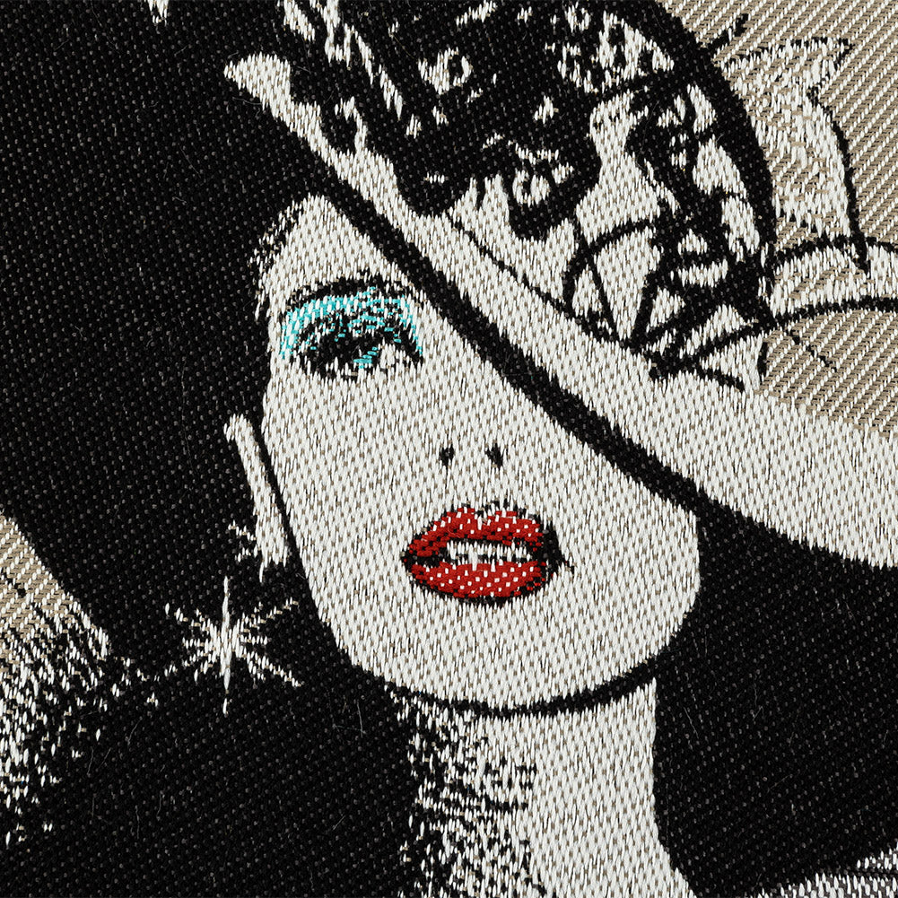 French Linen I Love Paris Oversized Square Patch - 18.875" Detail French Linen I Love Paris Oversized Square Patch - 18.875" Detail