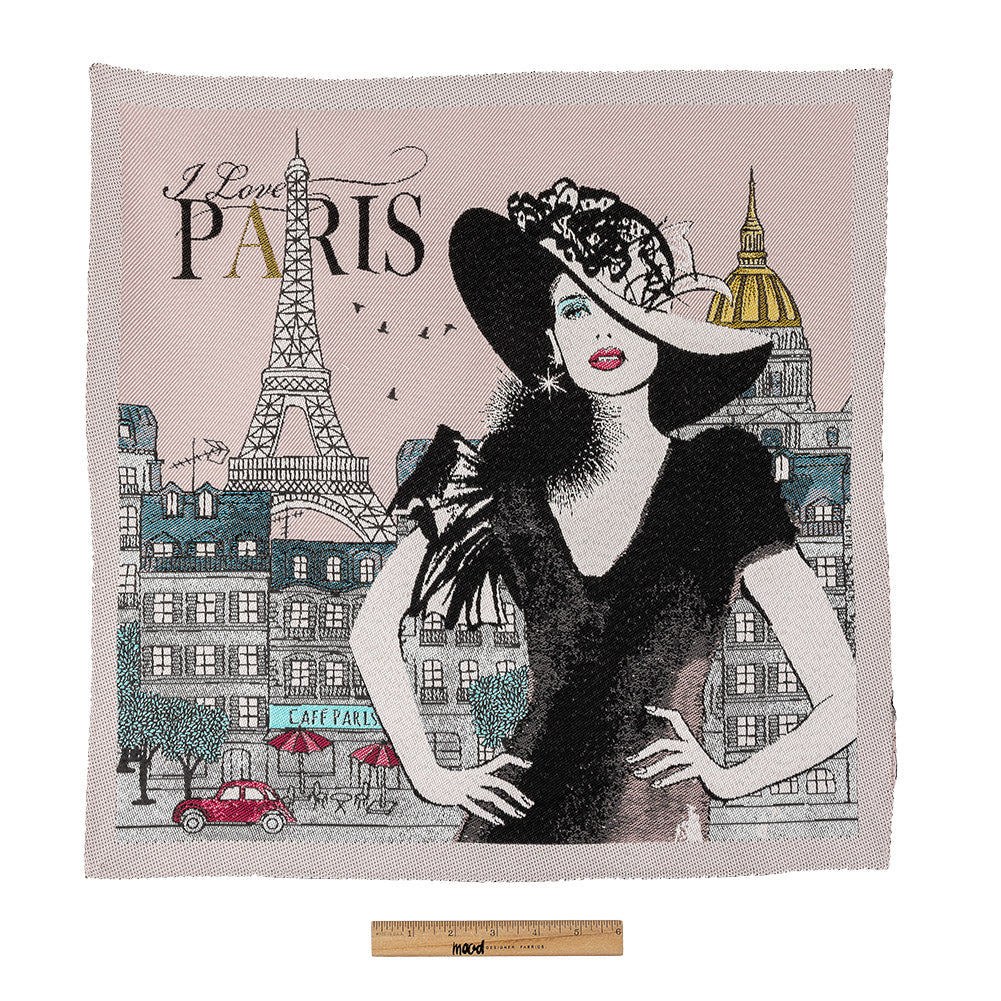 French Rose I Love Paris Oversized Square Patch - 18.875" Full French Rose I Love Paris Oversized Square Patch - 18.875" Full