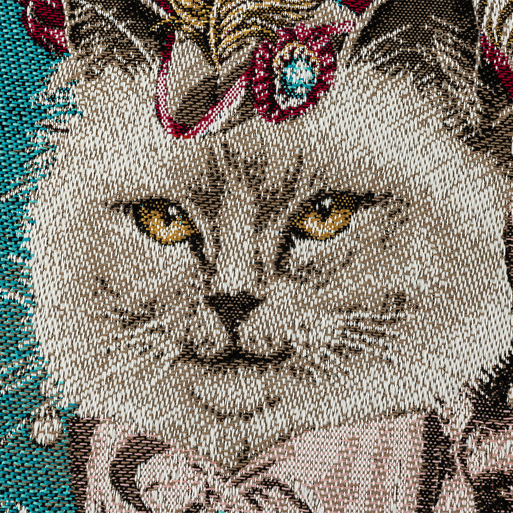 French Blue Aristocat Cotton Blend Oversized Square Patch - 18.875" Detail French Blue Aristocat Cotton Blend Oversized Square Patch - 18.875" Detail