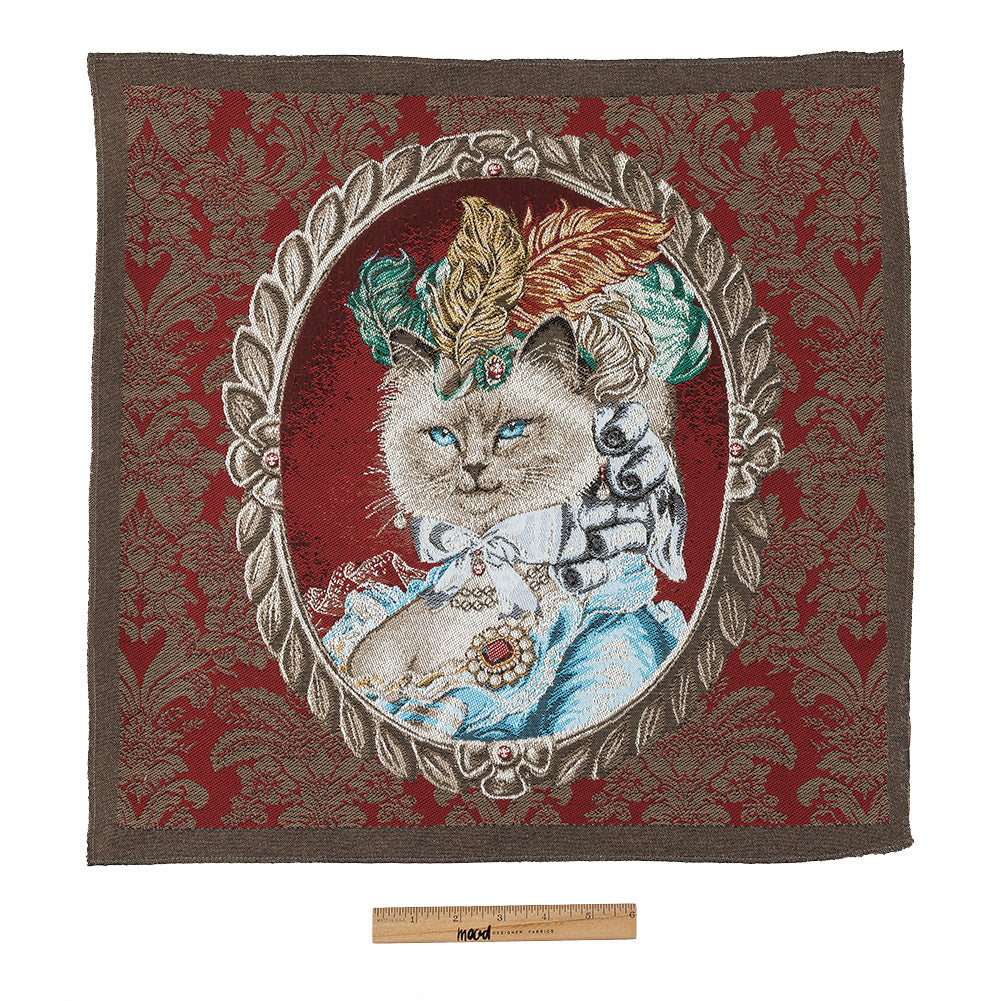 French Burgundy Aristocat Cotton Blend Oversized Square Patch - 18.875" Full French Burgundy Aristocat Cotton Blend Oversized Square Patch - 18.875" Full