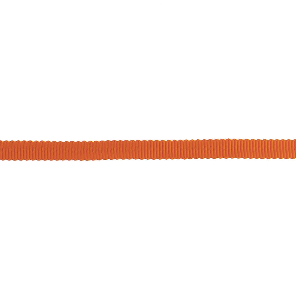 Bright Orange Petersham Grosgrain Ribbon - 0.25" Detail Bright Orange Petersham Grosgrain Ribbon - 0.25" Detail